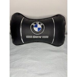 BMW Headrest Pillow Black Embroidered Zipper Elastic